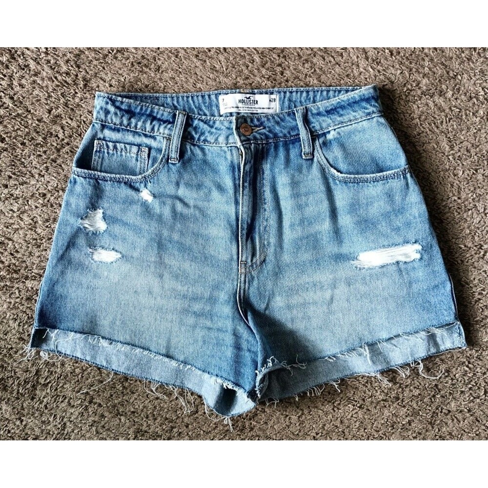 HOLLISTER Denim Shorts Womens Size 28 Curvy Ultra High Rise Relaxed